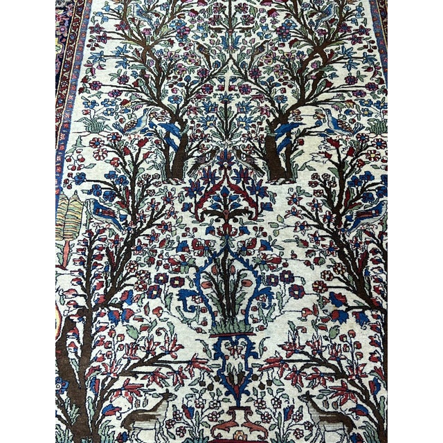 1980s Vintage Persian Tree of Life Wool Rug 4’7” X 6’9” For Sale - Image 5 of 6