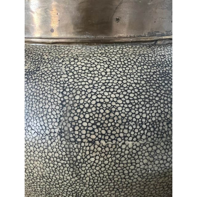 Animal Skin 1980s Tozai Faux Shagreen Porcelain & Bronze Ginger Jar For Sale - Image 7 of 12