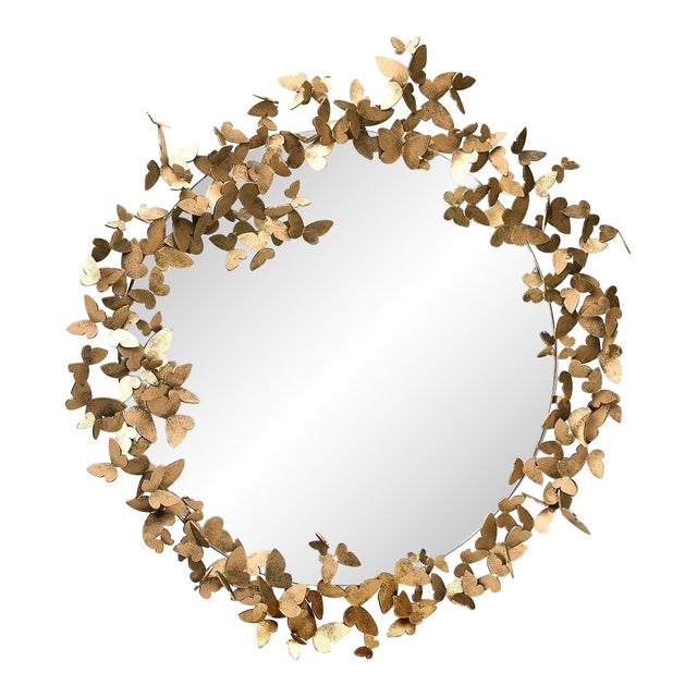Aged Gold Butterfly Mirror Wall Mirror For Sale