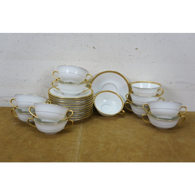 Ceramic Antique Alfred Lanternier French Limoges 99 Piece Gold Encrusted China Dinnerware Set For Sale - Image 7 of 16