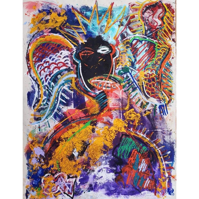 Sax Berlin Angel Of Liberty. Contemporary Neo Expressionist Painting 2019 For Sale