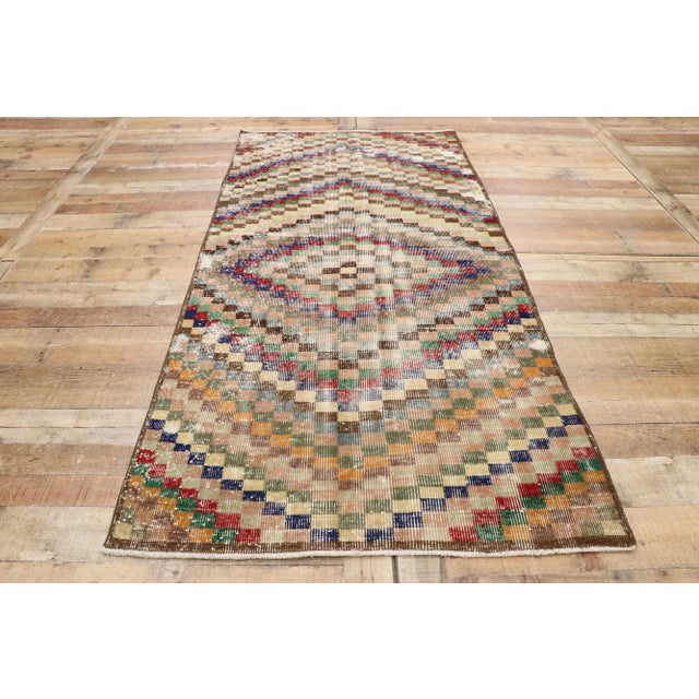 Brown Vintage Turkish Sivas Rug, 03'06 X 07'03 For Sale - Image 8 of 10