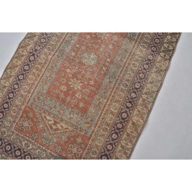 1960s Small Turkish Area Rug for Living Room, Boho Home Decor For Sale - Image 4 of 10