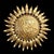 Large Spanish crown light in gilt metal , Spain, 1950s. Midcentury antique gilt iron frame or pendant with laurel leaf...