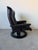 Mid-Century Modern Vintage Norwegian Ekornes Stressless Black Leather Recliner Lounge Chair With Ottoman For Sale - Image 3 of 12