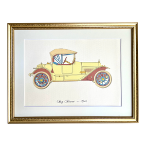 Vintage Lithograph Print of an Stutz Bearcat Antique Automobile 1914
