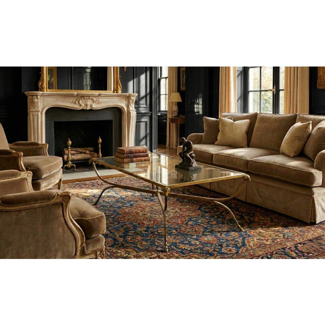 Metal 1970s Italian Brass and Glass Neoclassical Maison Jansen Style Coffee Table For Sale - Image 7 of 7