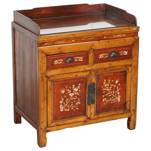 Antique Chinese Redwood Lacquered Inlaid Sideboard For Sale - Image 14 of 14