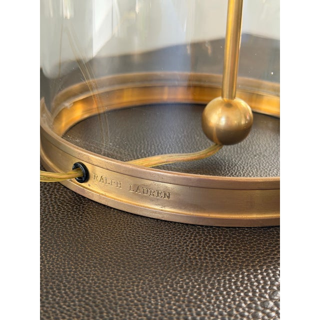 Ralph Lauren Ralph Lauren Modern Glass and Natural Brass Table Lamps, a Pair For Sale - Image 4 of 7