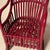 Abstract 1970s Pair of Red Rattan Chinoiserie Canopy Sun Chairs For Sale - Image 3 of 3