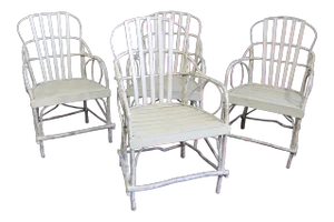 Adirondack Cream Painted Bentwood Twig Chairs - Set of 4