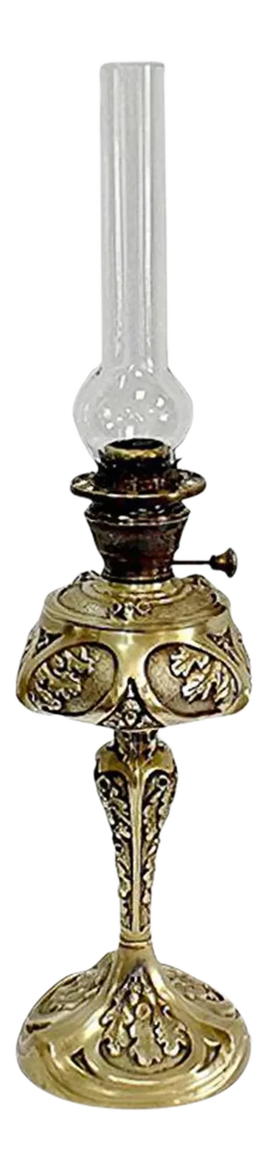 Large Early 20th Century Art Deco Bronze Oil Lamp
