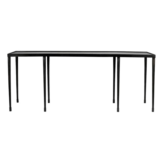 Matthew Izzo Home Textured Metal Console For Sale