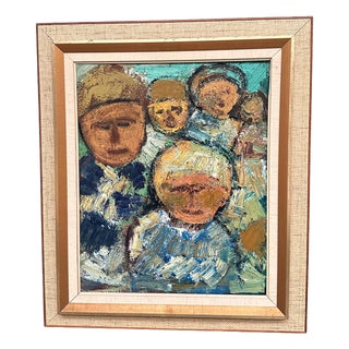 Gösta Falck, Sitting Child, 1960s, Oil on Canvas, Framed For Sale