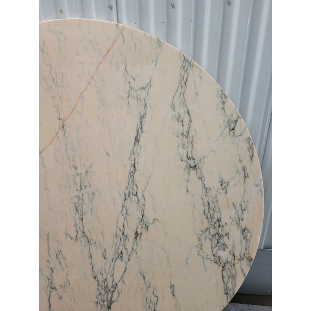 1960s Round Italian Marble Coffee Table With Octagonal Pedestal Base For Sale - Image 4 of 10