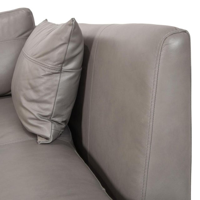 Grey Leather Corner Sofa with Chrome Feet from Gutmann Factory For Sale - Image 4 of 12