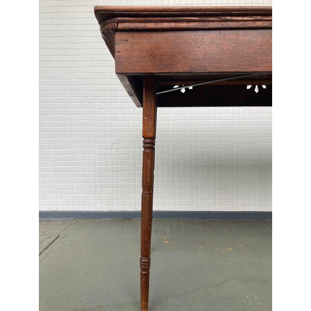 Antique Folding 19th C. Wooden Camp or Gaming Table For Sale - Image 13 of 18