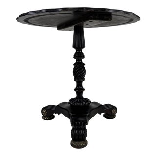 19th Century French Ebonised Side Table with Brass Detailing For Sale