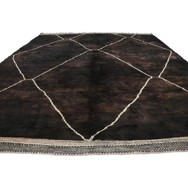 Mid-Century Modern Large Earthy Moroccan Rug - 11'09 X 13'01 For Sale - Image 3 of 9