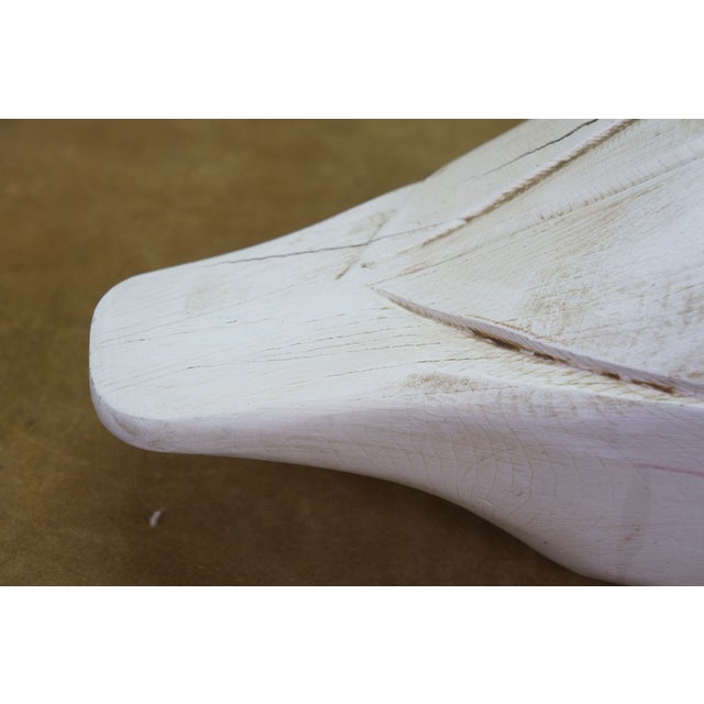 White Vintage Wooden Wildlife Kennebunk Maine Hand Carved Solid Pine Swan Decoy 24" For Sale - Image 8 of 15