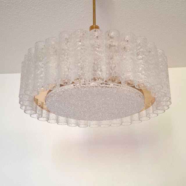 Chandelier with 32 Glass Tubes from Doria Leuchten, Germany, 1960s For Sale - Image 6 of 13