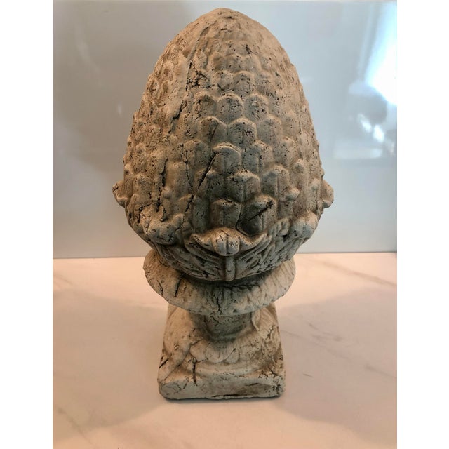 Farmhouse Vintage Concrete Acorn Garden Ornament For Sale - Image 3 of 10