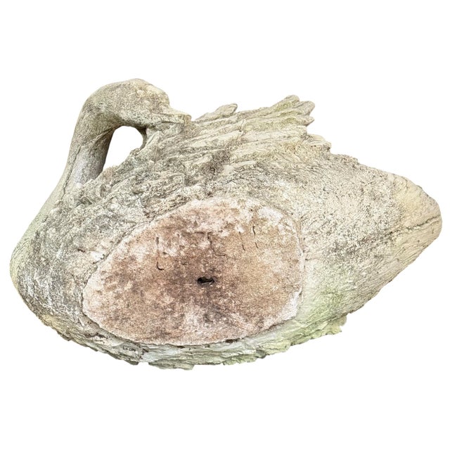 Large Cast Stone Swan 29.5” Garden Ornament Planter by Brookwood Community 1997 For Sale - Image 11 of 12