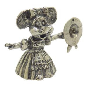 Vintage Italian Handmade Genuine Silver Rare Mouse Character Dollhouse