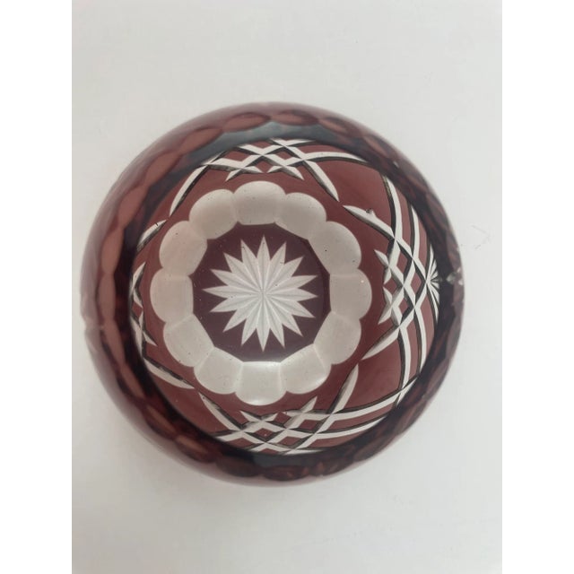 Vintage Bohemian Crystal Votive Candle Holder in Prune. Vintage Bohemian Purple Cut to Clear Crystal Votive Candle Holder....