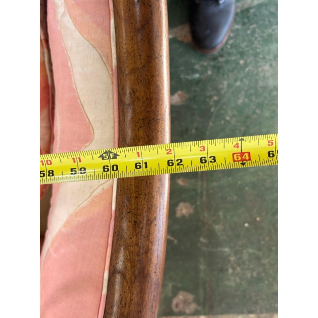 Pink Vintage Striped Hibriten Settee in Great Shape For Sale - Image 8 of 9