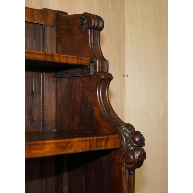 Brown Tall Regency Hardwood Waterfall Bookcases, Set of 2 For Sale - Image 8 of 18