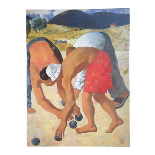 Original "Men Playing Petanque in Provence" Poster by Gabo For Sale