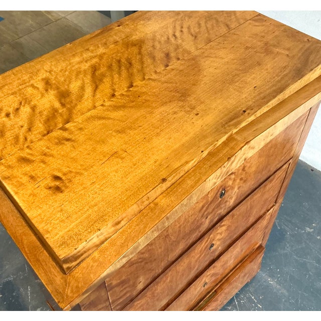 Vintage Boho Burl Wood Tall Chest of Drawers For Sale In West Palm - Image 6 of 7