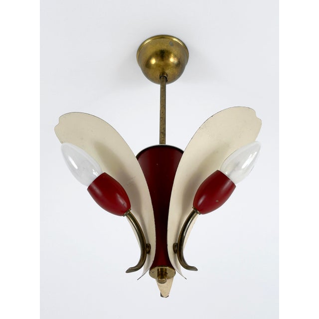Cream Mid-Century Modern Pendant Lamp, 1960s For Sale - Image 8 of 18