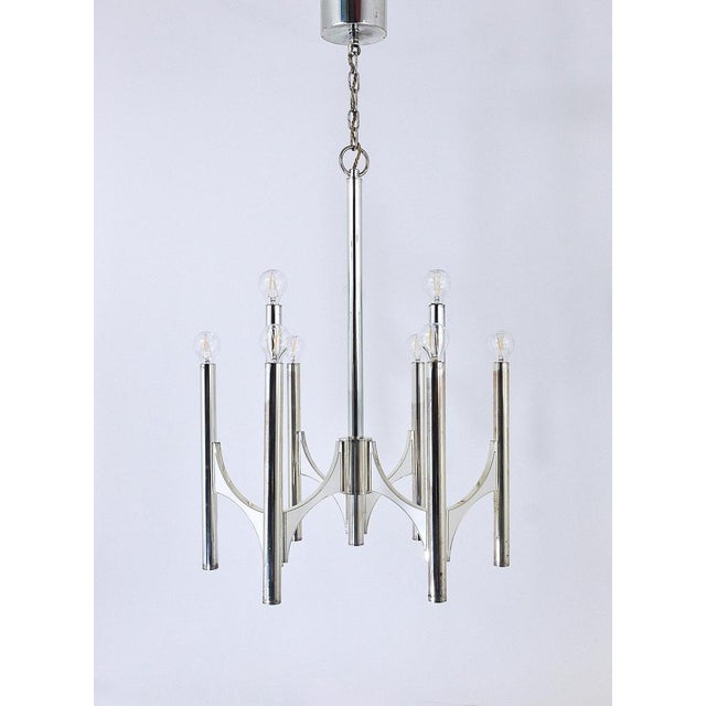 Mid-Century Modern Mid-Century Italian Silver-Plated Chandelier by Gaetano Sciolari for Lightolier, 1960s For Sale - Image 3 of 18