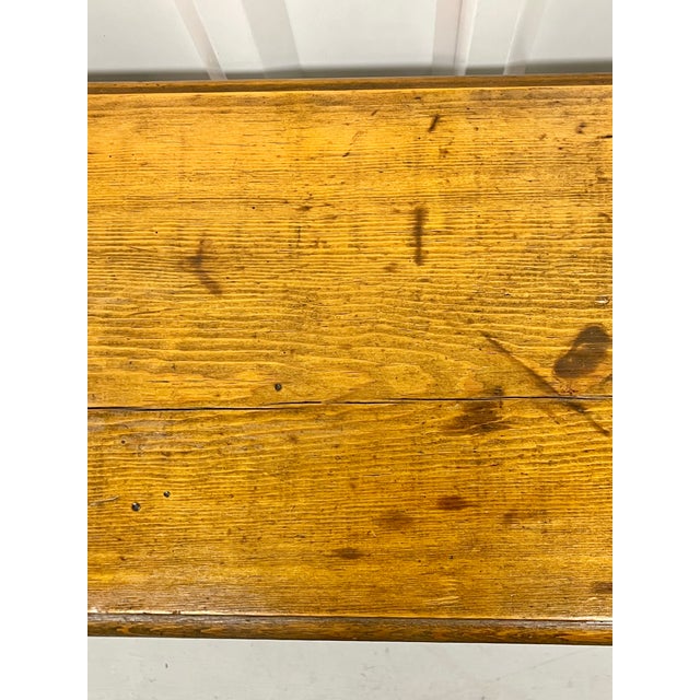 Vintage Arts and Crafts Style Carved Wood Rustic Folk Art Bench For Sale - Image 17 of 18