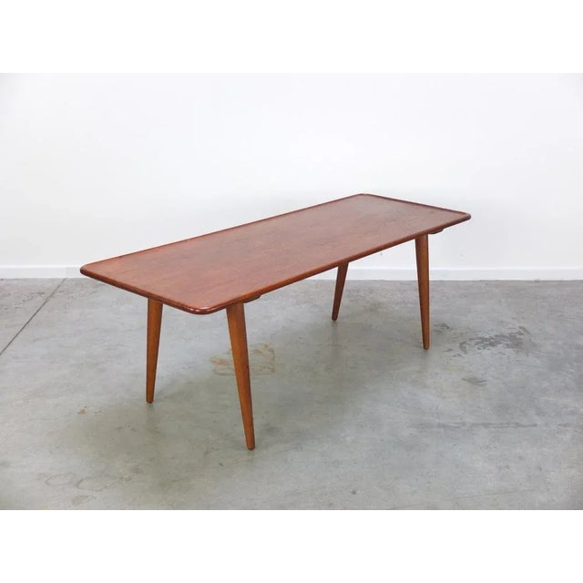 Large Teak & Oak AT-11 Coffee Table by Hans J. Wegner for Andreas Tuck, 1950s For Sale - Image 6 of 14