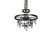 Charming modern chandelier with round tiered design featuring 9 downlights and two uplights along the top. Maker unknown....