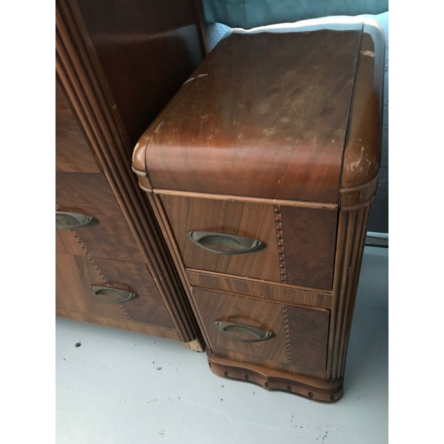 Art Deco Waterfall Highboy Dresser With Night Stands 3 Pieces Chairish