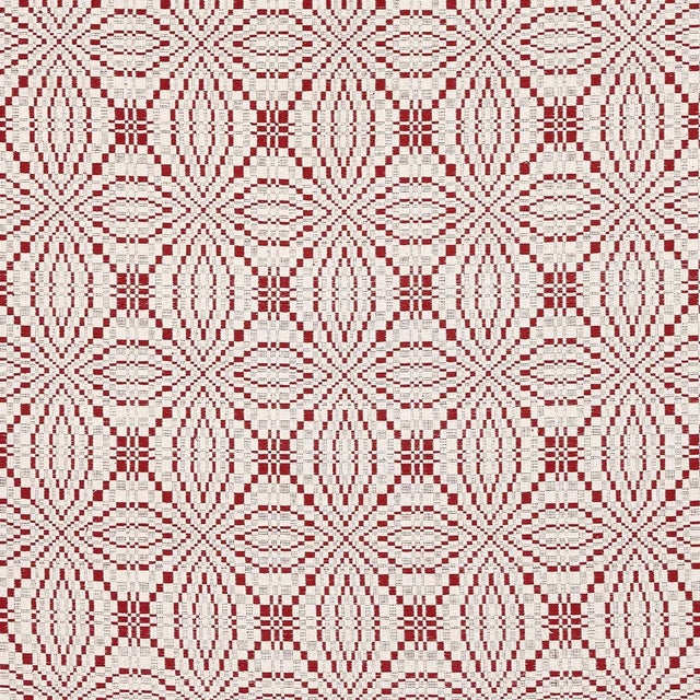 2020s Schumacher Francestown Coverlet Fabric in Crimson For Sale - Image 5 of 5