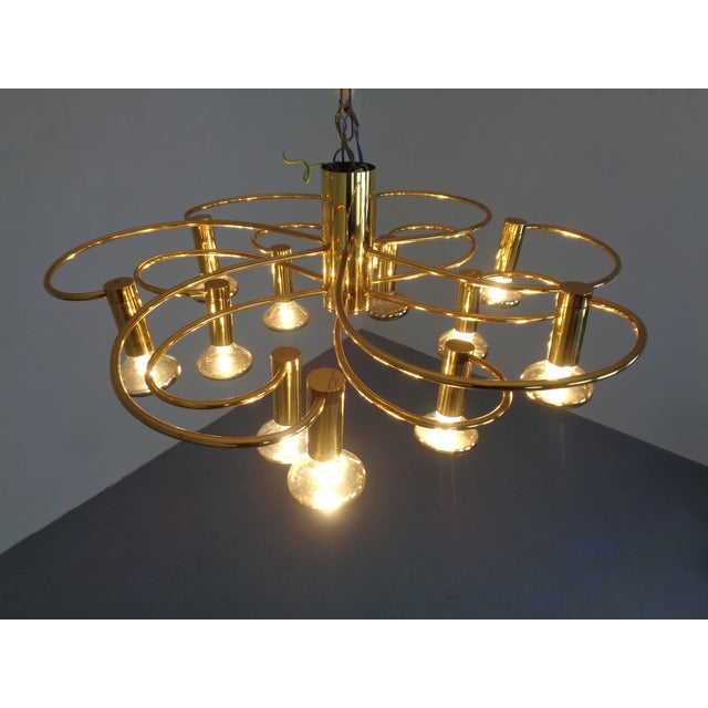 1970s Large Golden Ceiling Light from Cosack, Germany, 1970s For Sale - Image 5 of 18