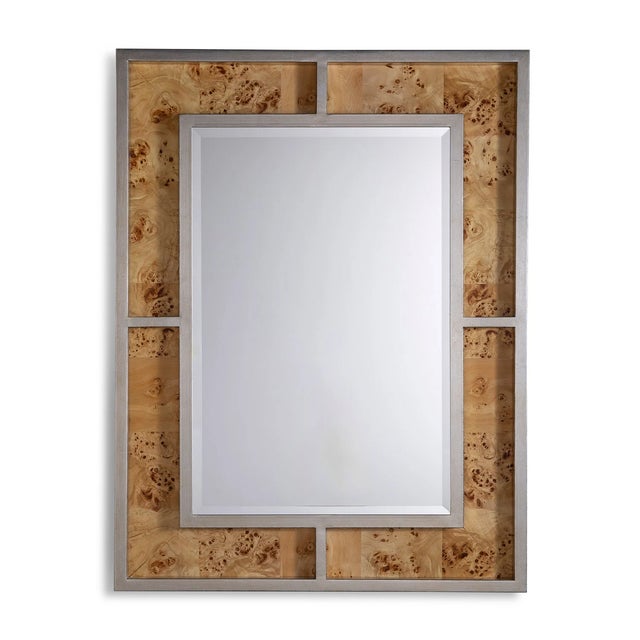 2020s Bedford Silver Monarch Burl Mirror For Sale - Image 5 of 5