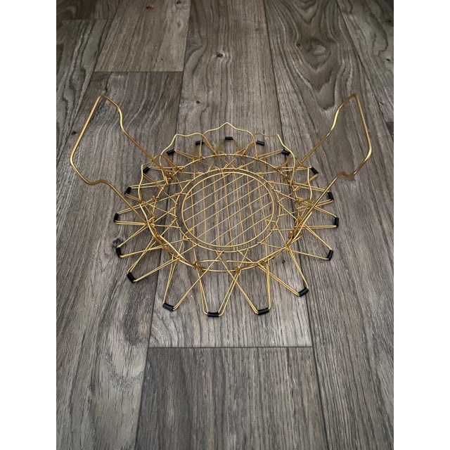 Mid 20th Century Mid 20th Century French Mid Century Gold Wire Basket For Sale - Image 5 of 7
