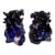 Pair of Vintage Chinese Purple Glass / Liuli Kirin Sculptures - Feng Shui Wealth Guardians For Sale