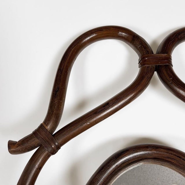 Curved Wooden Psyche Mirror, 1960s For Sale - Image 13 of 15