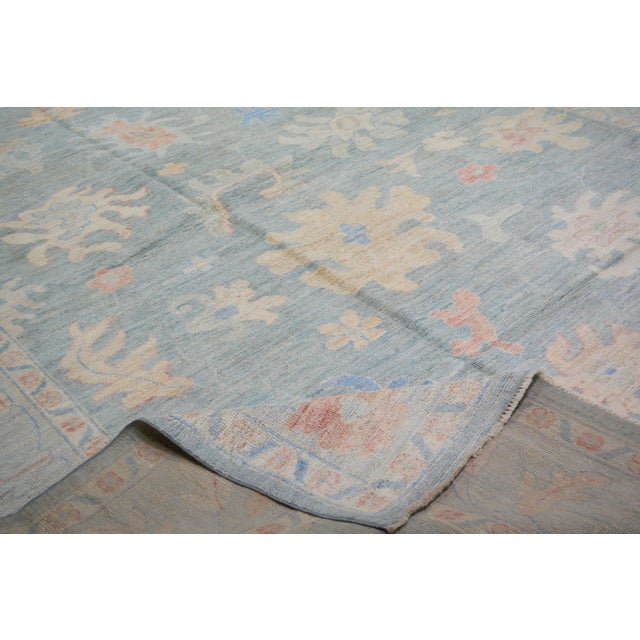 Contemporary Oushak Hand Knotted Wool Rug,9'10"X13'7" For Sale In New York - Image 6 of 6