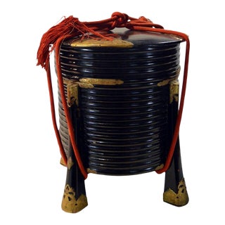 Antique Japanese Hokai Lacquer Shell Box With Brass Accents, Late 19th Century For Sale