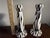 Mid-Century Modern Vintage Evandale Pair 9” Porcelain Handpainted Black/White Noble Signed Candleholders-Pair For Sale - Image 3 of 6