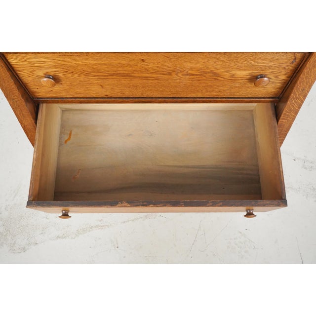 Brown Antique American Empire Oak Bedroom Dresser For Sale - Image 8 of 15