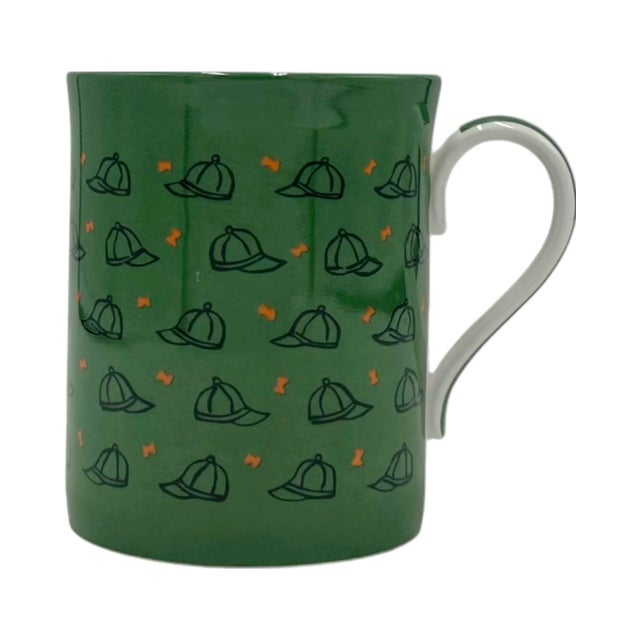 1990s Hermès Paris Green Equestrian Jockey Cap Mug For Sale - Image 11 of 12